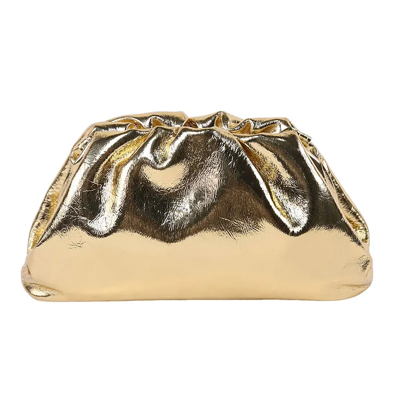 

Small Dumpling Bags for Women Cloud Shape Handbags Designer Luxury Cowhide Pleated Clip Opening Shoulder Crossbody Tote Bag 23cm