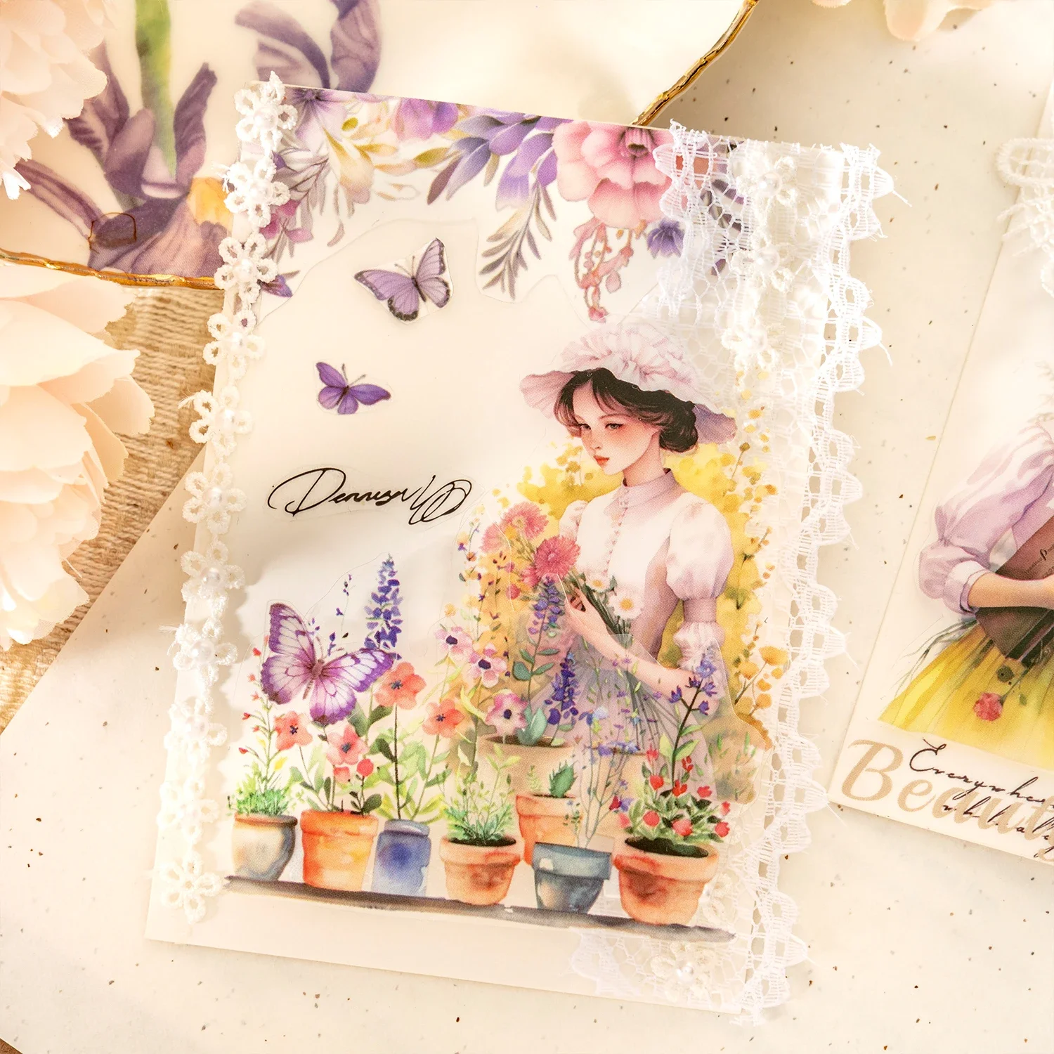 60 мм/70 мм * 200 см серия Longing Day винтажный персонаж цветок Ландшафтный набор ленты