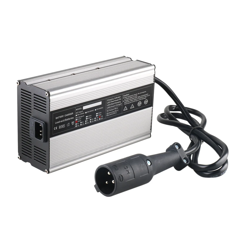 

15AMP 3-Pin Round Plug Golf Cart Battery Charger For 48 Volt Golf Cart Charger For Club Car 110V US Plug
