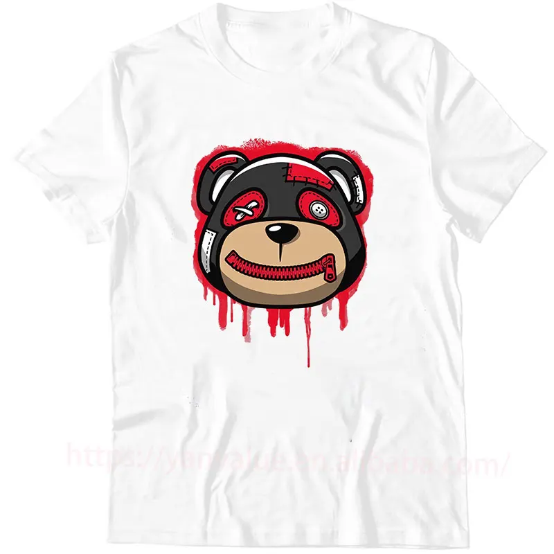 

High Quality Cheap Unisex t shirts Bear Face Racer Blue Sneaker Match t-shirt Men's 100% Cotton Custom Print Logo t-shirt