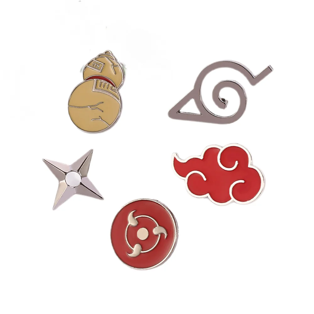 

Anime Naruto Metal Brooch Japanese Cartoon Cute Kuna Red Cloud Badge Bag Backpack Pendant Clothes Scarf Pin Accessories Gifts
