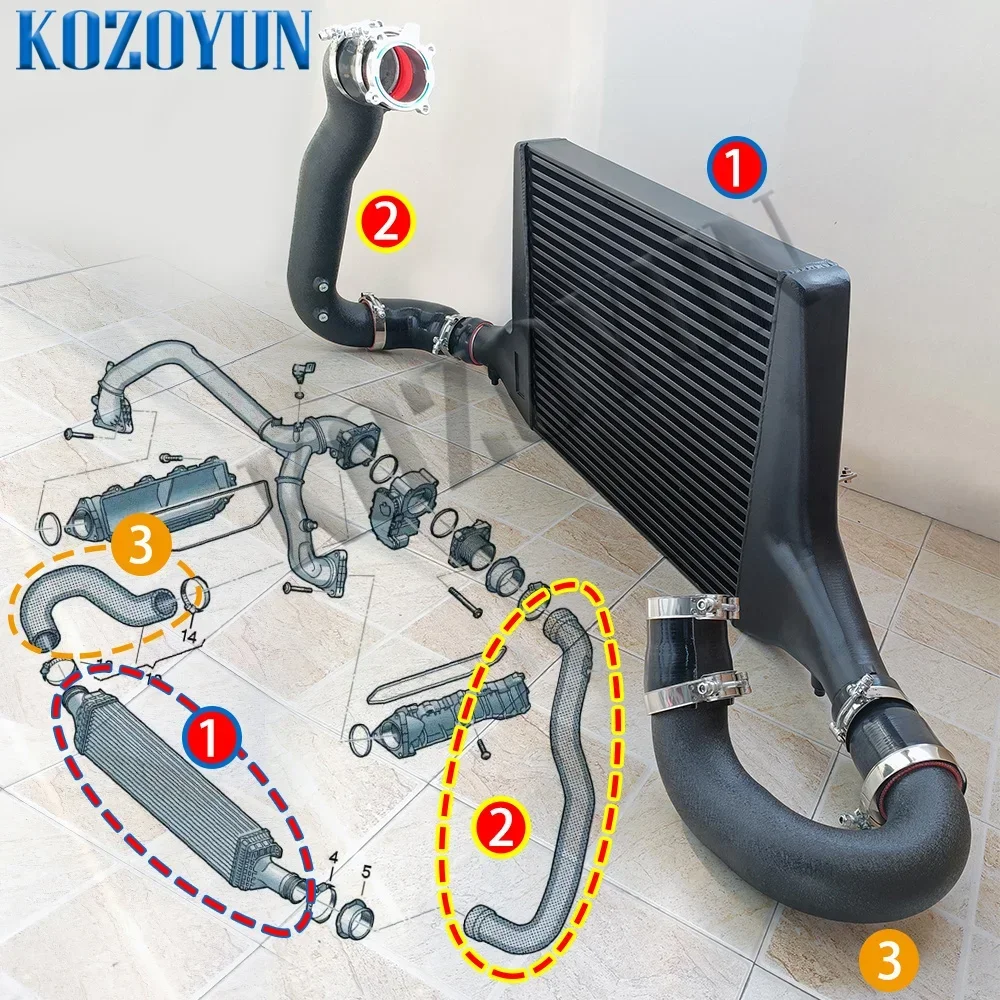 Комплект впускной трубы заряда интеркулера для Audi EA839 A6 A7 C8 55TFSI 3.0TSFI 2019+