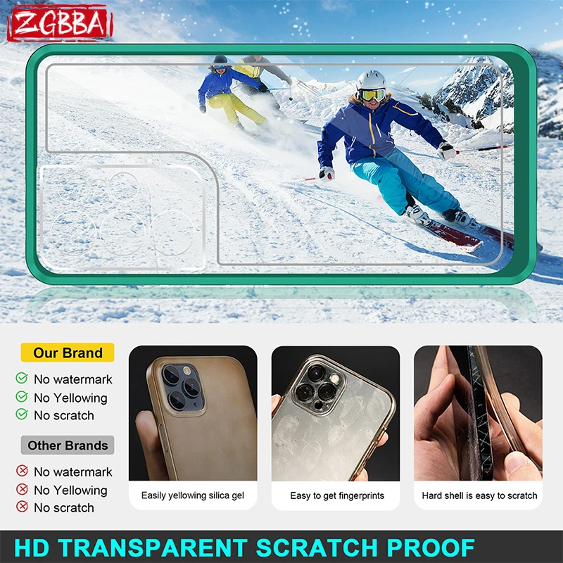 

Solid Color Border Transparent Phone Case For Samsung Galaxy S20 S21 FE Plus S22 Pro Ultra 5G Shockproof Clear Protection Cover