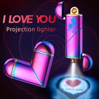 2022 new heart shape projection usb lighter touch induction ignition charging arc plasma metal windproof lighter lover gift