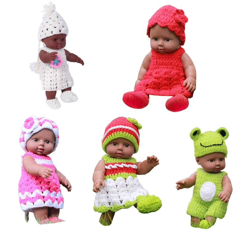 

African Black for Doll Realistic Infant Shaped Baby Bed Girl Supplies Life