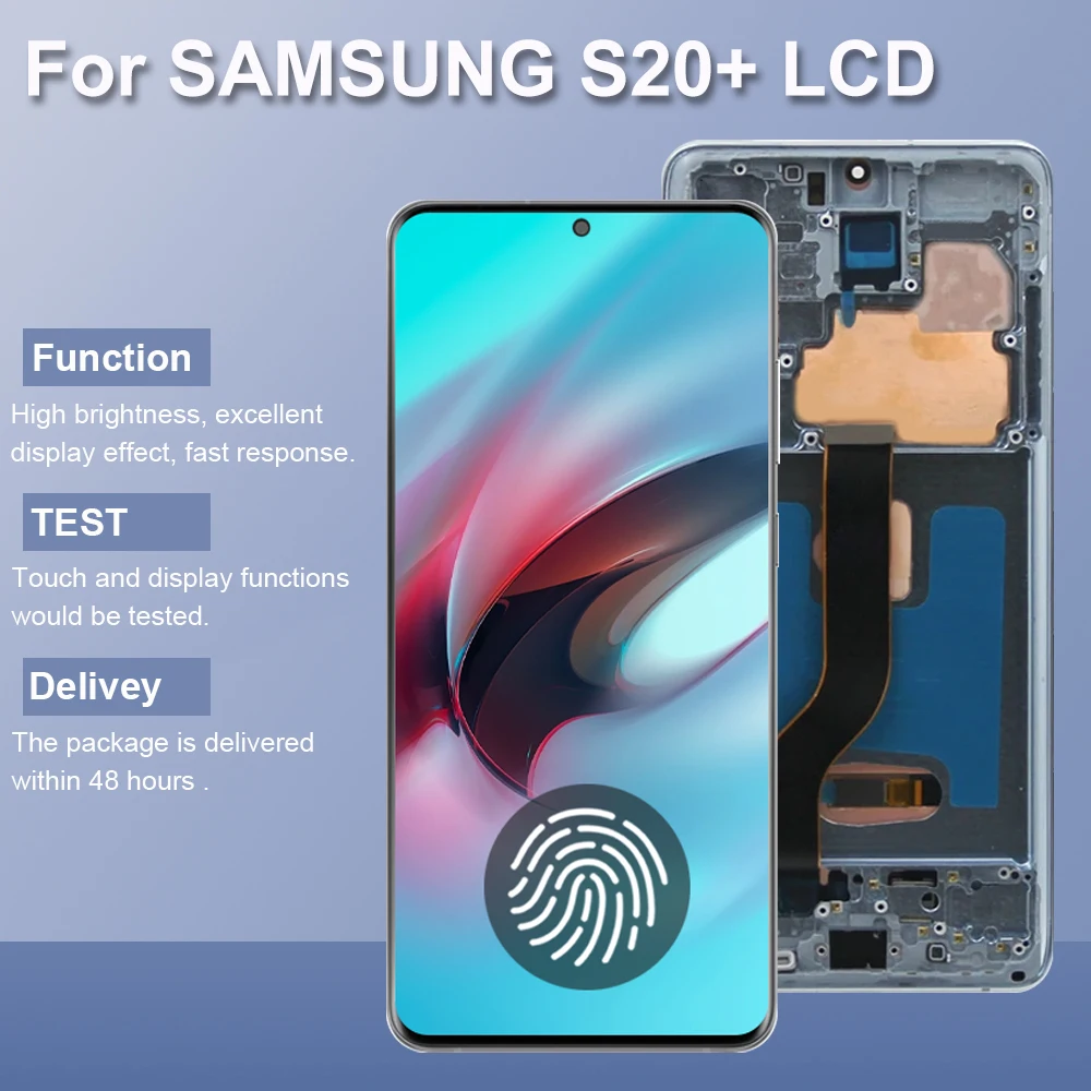 S20 Plus Super AMOLED Экран в сборе для Samsung Galaxy + G985 G985F G985F/DS ЖК-дисплей с дигитайзером