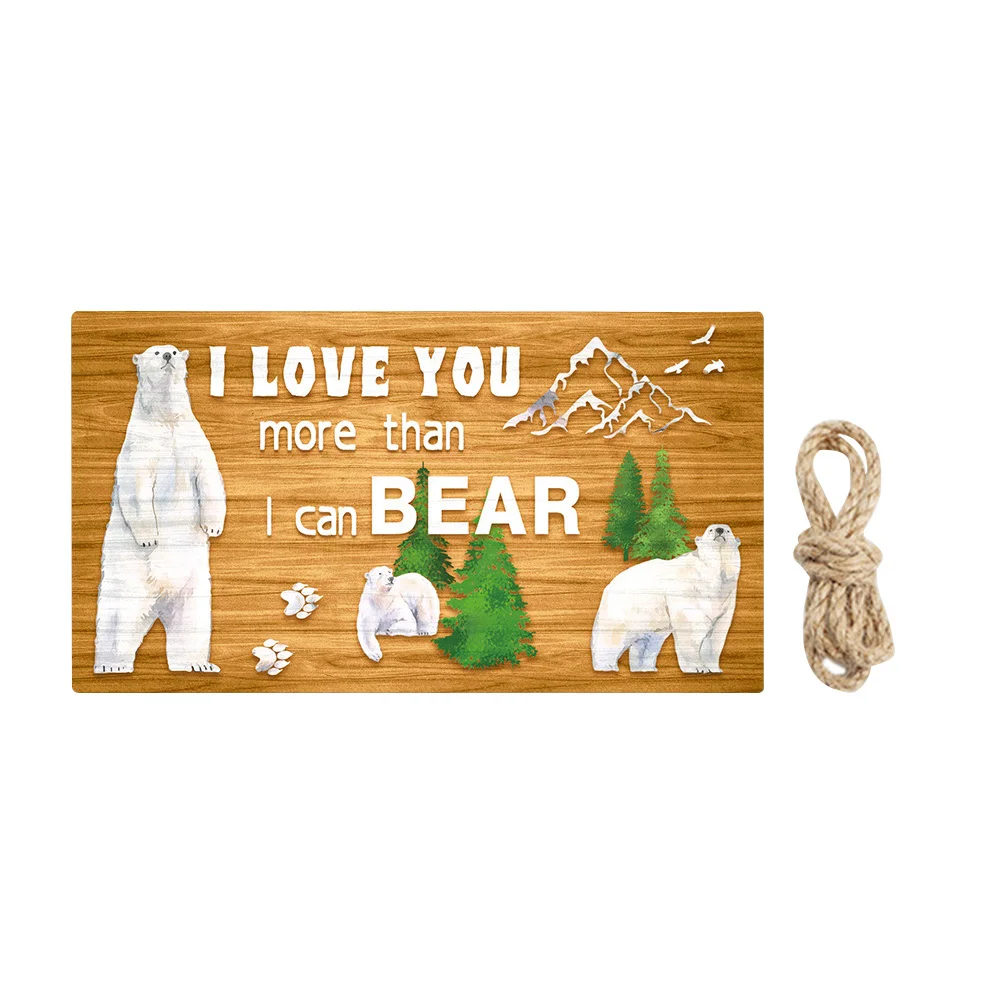 

Wall Decorative Pendant Bear Design Hanging Pendant Decorative Pendant Wall Art Hanging Sign for Outdoor Home