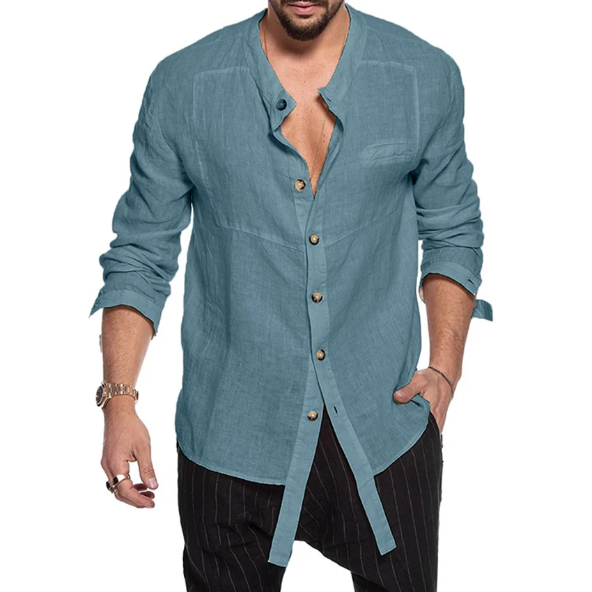 

Men's Shirts Fashion Solid Mens Casual Long-sleeved Shirt Top Blouse Men Shirt stylis Male Clothing Shirt