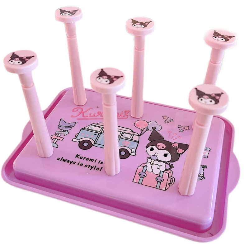 

Sanrio Kuromi Mymelody Cinnamoroll LittleTwinStars Cute Desktop Water Cup Holder Storage Water Cup Milk Bottle Drain Rack