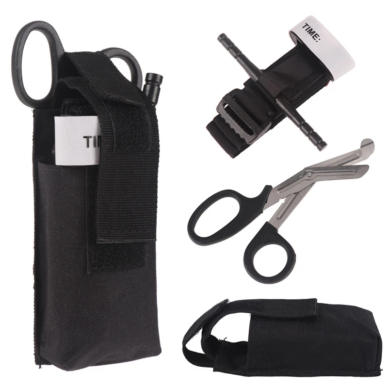 

1set Tourniquet Survival Tactical Combat Application Red Tip Military Medical Emergency Belt Aid For Outdoor Exploration Bag
