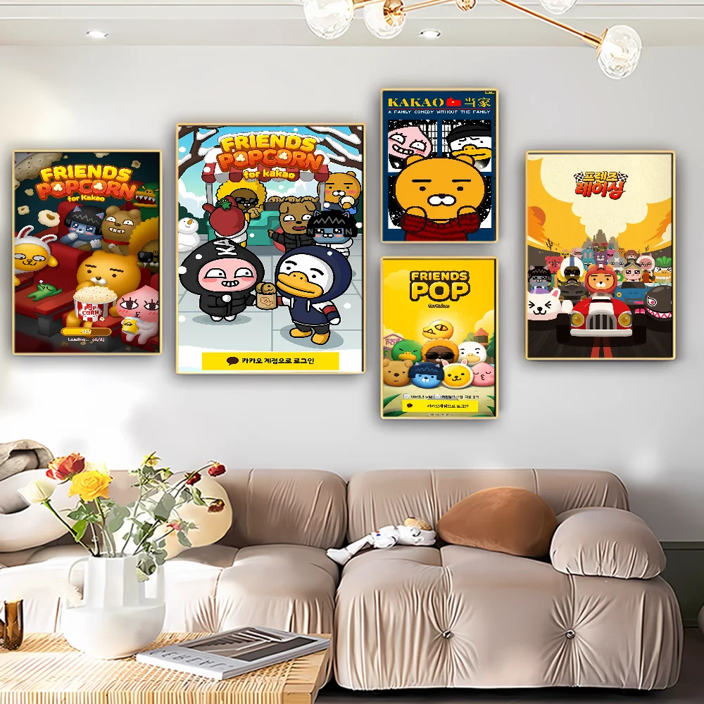 Cute K-Kakaos F-Friends Classic Vintage Posters Waterproof Paper Sticker Coffee House Bar Home Decor