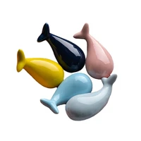 assorted color ceramics whale chopstick holder rest decorative tableware stand 5 pack