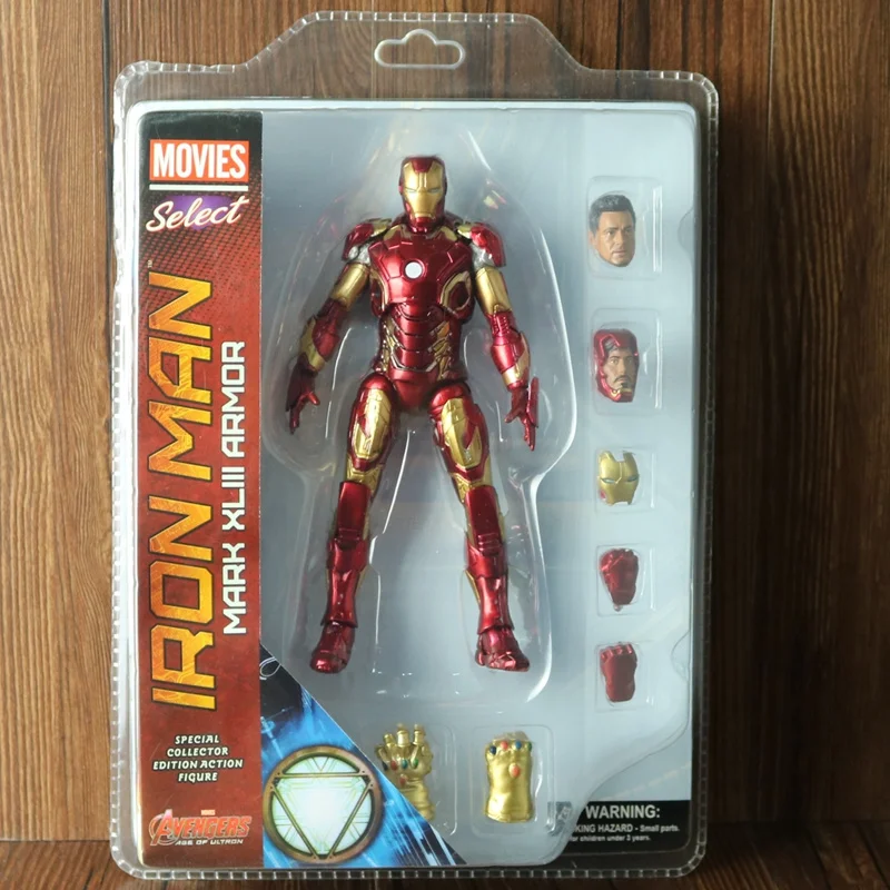 Экшн-фигурка Disney Marvel Железный человек 7 дюймов Mk 43 статуя Железного человека
