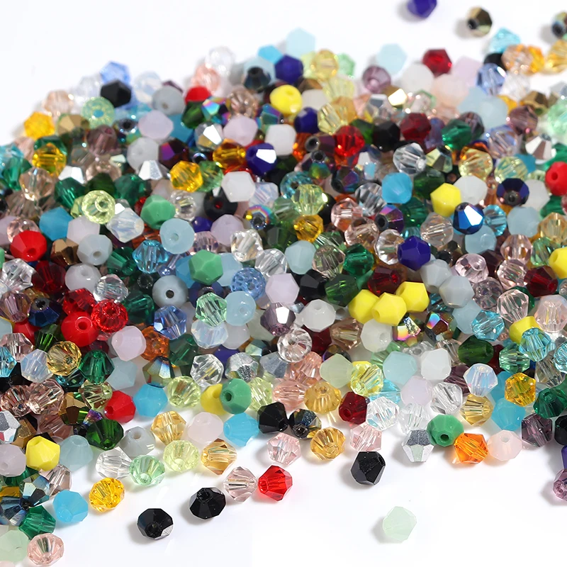 Бусины стеклянные граненые разноцветные 4 мм 200 шт./партия