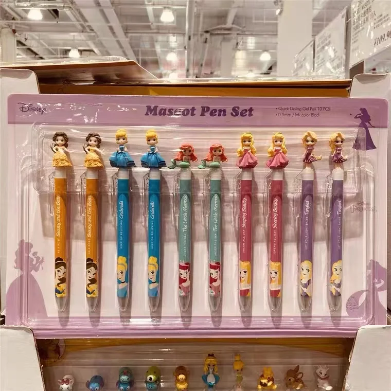 10 Disney Princess limited pens cute cartoon three-dimensional doll princess series gel pens