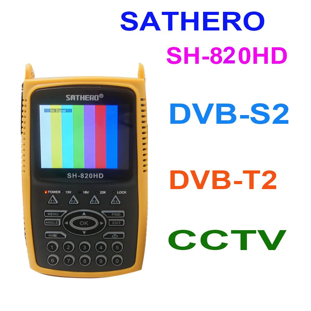 SATHERO SH-820HD DVB-S2 DVB-T/T2 Комбинированный цифровой спутниковый измеритель CCTV Finder H.265 AHD