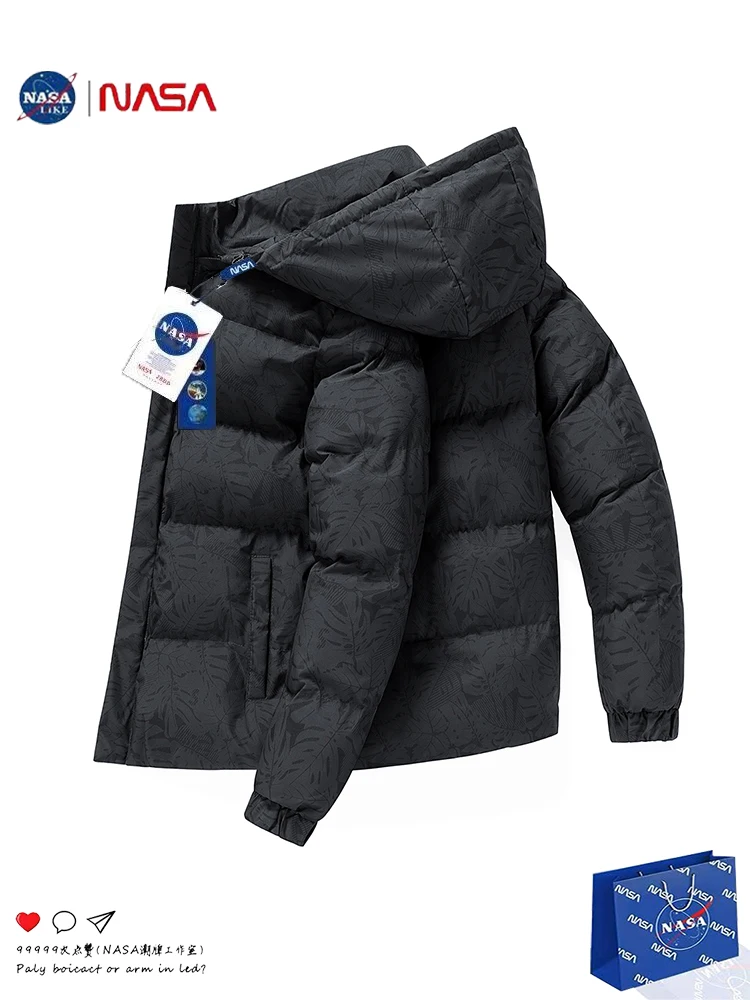 Official Website Joint Name Hood Cotton-Padded Coat Men's Winter Thickened Warm Casual Jacket down ...