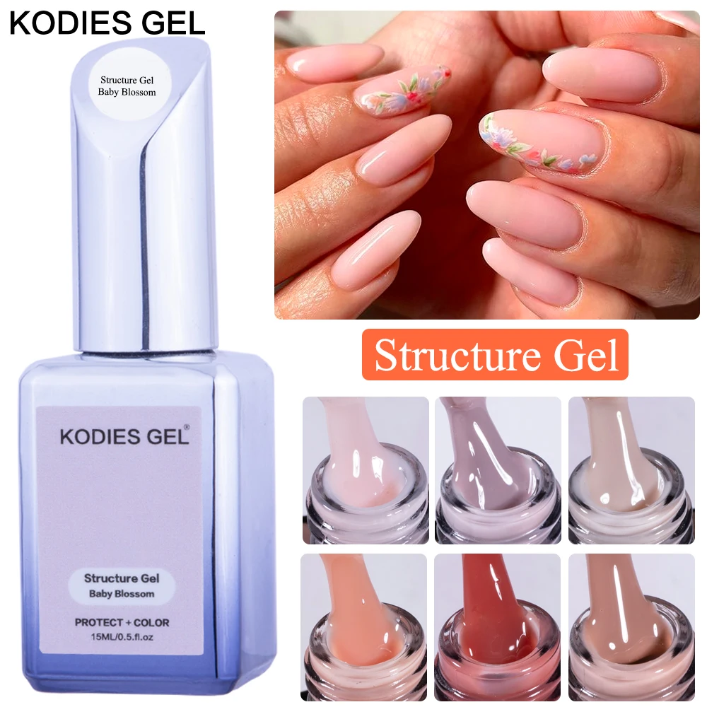 

KODIES GEL Base Gel Nail Polish UV Hybrid Varnish 15ml Nude Autumn Winter Gellak Semi Permanent UV Rubber Base Primer Nail Art