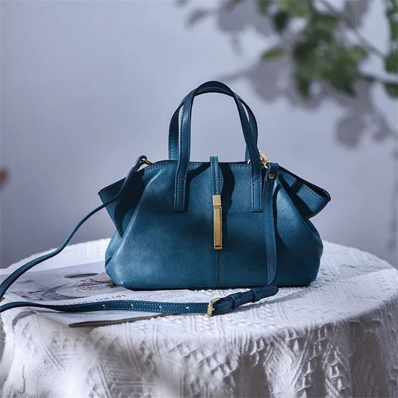 Fashion designer organizer genuine leather women's handbag weekend party luxury natural soft real cowhide female diagonal bag
