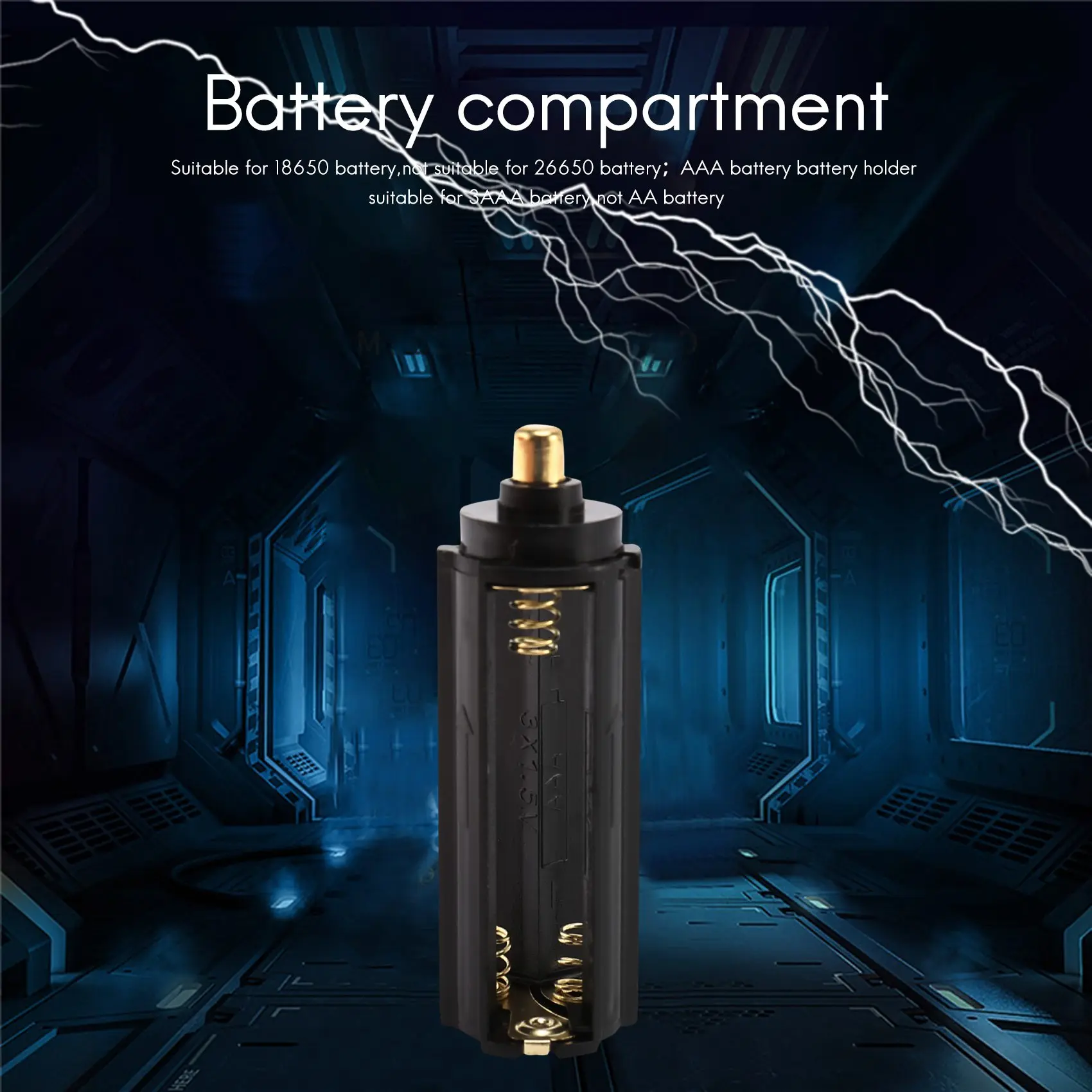 Аккумуляторная трубка + 1 шт. держатель батареи AAA для фонарика