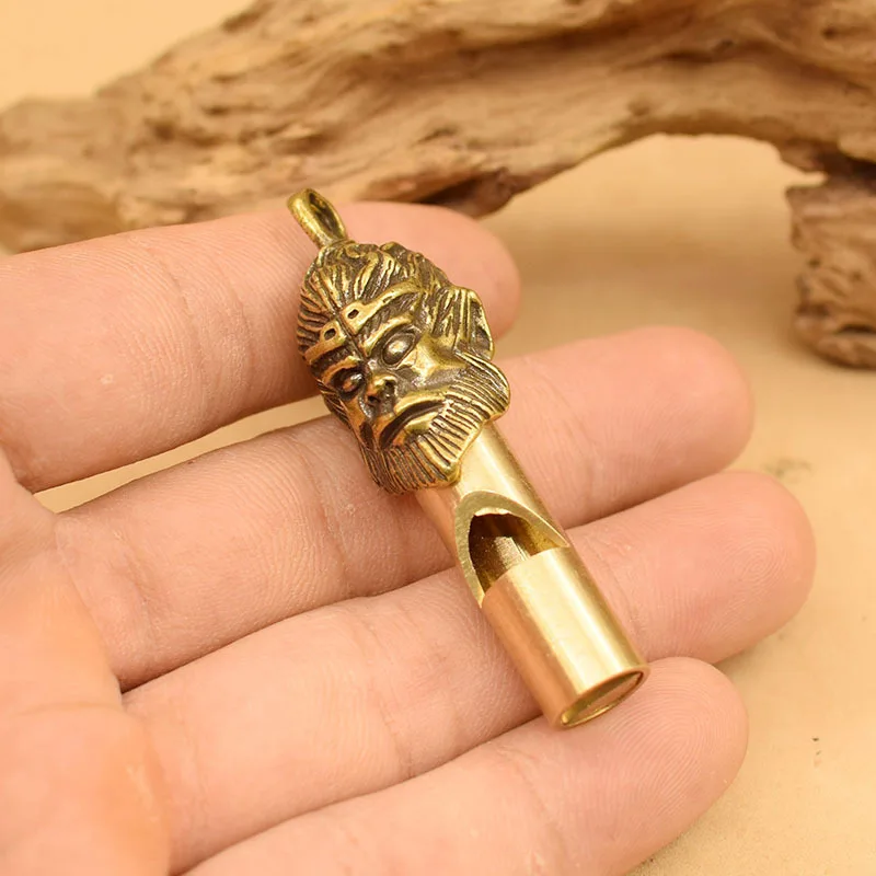Pure copper retro Dasheng whistle outdoor multi-functional referee keychain pendant wild survival children gift