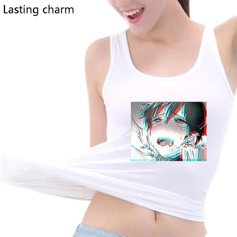 

Vaporwave Yaoi Aesthetic Kinky Ahegao Bl T Print Long Tank Top Women's Grunge Harajuku Anime Emo Sleeveless Tops