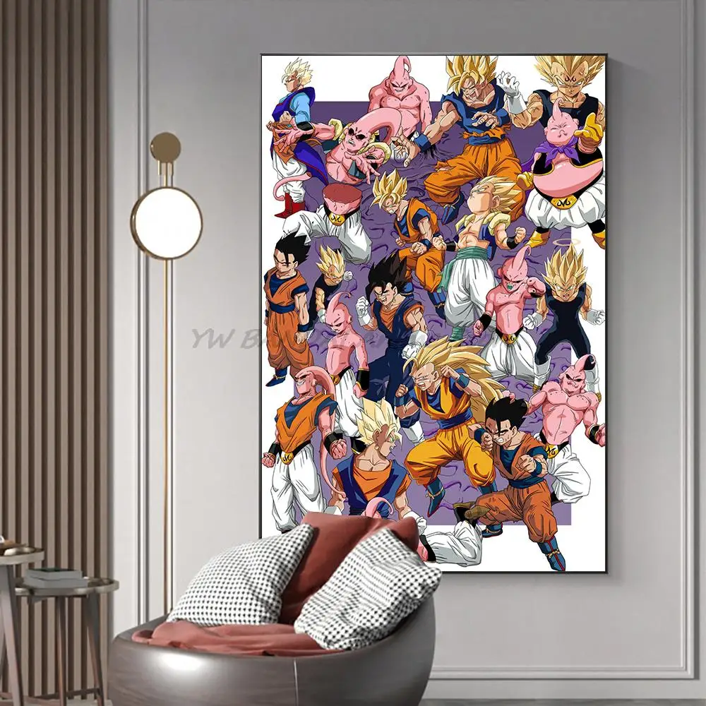 

Cool Japanese anime dragon ball Canvas paintings Prints Goku Super Saiyan Manga bandai poster room decor Cuadros Para Salon