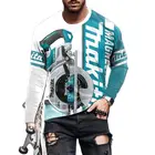 Футболка мужская с длинным рукавом и круглым вырезом, с 3D-принтом