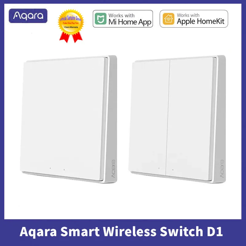 Aqara Wall Switch D1 Zigbee Smart Wireless Key Light Button Wifi Remote Control Aqara Switch Support Mijia APP HomeKit
