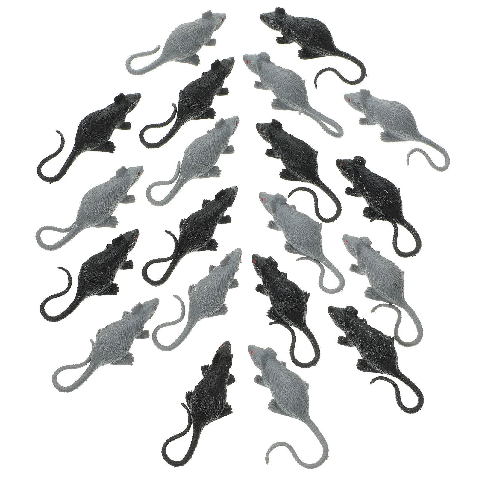 

20 Pcs Mini Toy Statue Vivid Mouse Ornaments Faux Mice Tricky Halloween Artificial Pvc Decoration False Props