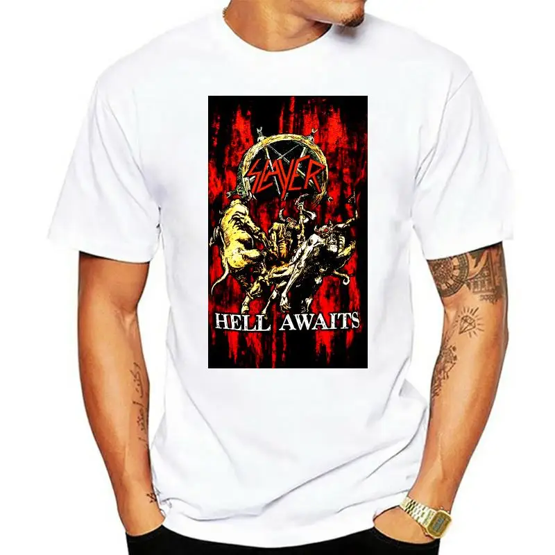 

Authentic SLAYER Band Hell Awaits Album Art T-Shirt S M L XL 2XL NEW