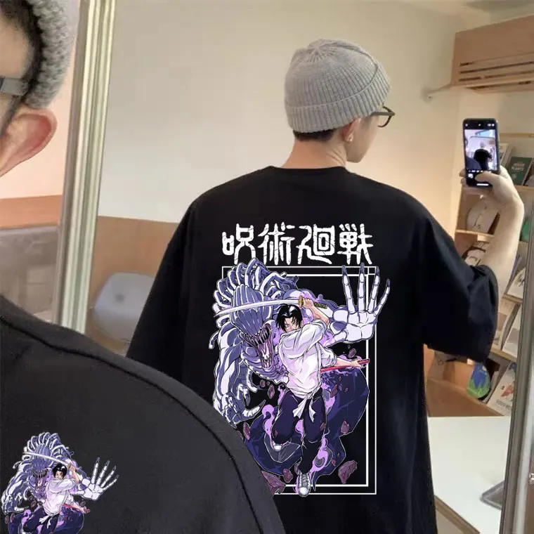 

Japanese Anime Jujutsu Kaisen Yuta Okkotsu Double Sided Print T-shirts Male Fashion Streetwear Men Women Manga Oversized T Shirt