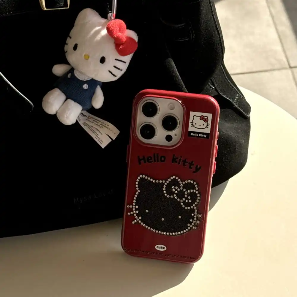 Милый мультяшный аниме-роль с вспышкой и бриллиантами Hello Kitty чехол для телефона