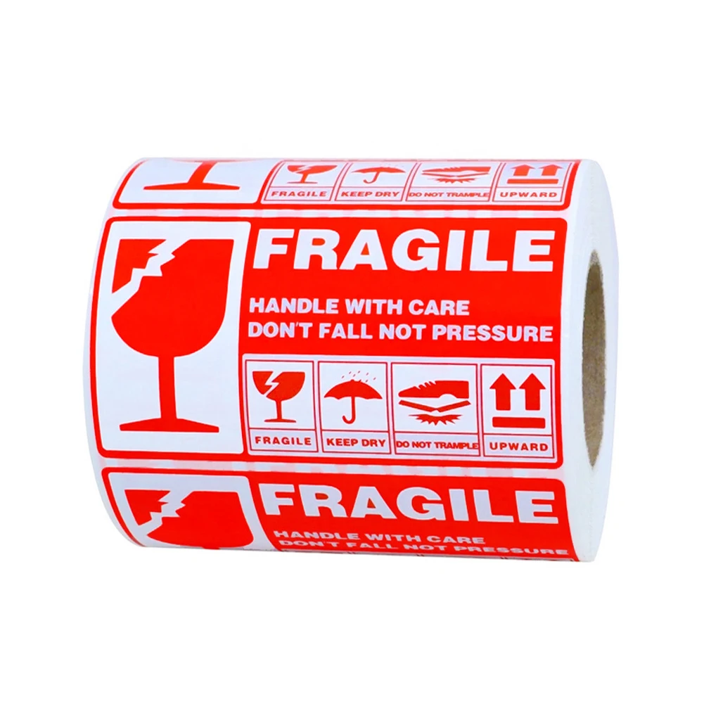 

300sheets/roll Practical Goods Decoration Shipping Label DIY Fragile Sticker Notice Adhesive Handle With Care Easy Apply Express