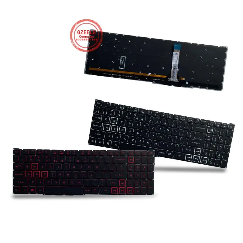 

US/RU/SP Клавиатура с подсветкой для Acer Nitro 5 AN515-56 AN515-57 AN515-45 4 Helios 300 AN515-57-974Y