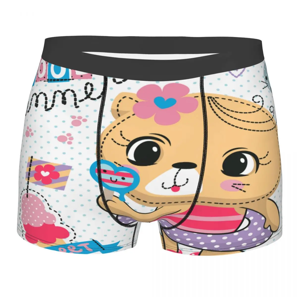 

Boxer Men Underpants Cartoon Cat In Rubber Ring Men's Panties Shorts Breathable Mens Underwear Briefs Sexy Boxers