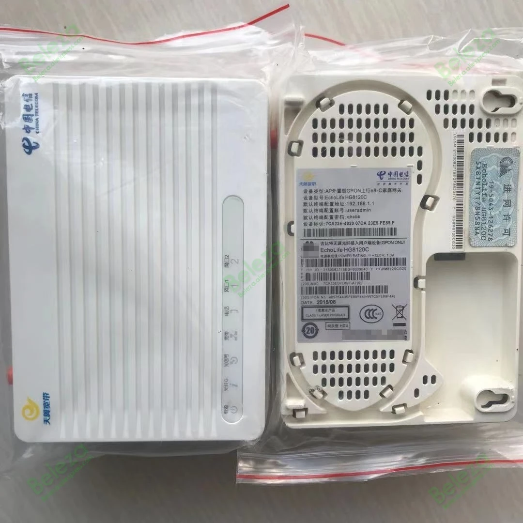 Оптоволоконный маршрутизатор с адаптером питания 10 шт. HG8120C EPON GPON XPON 2FE 100mbs ONU две