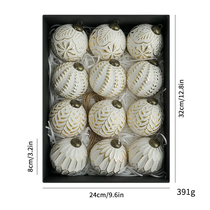 Винтажные рождественские шары зелёные 8 см