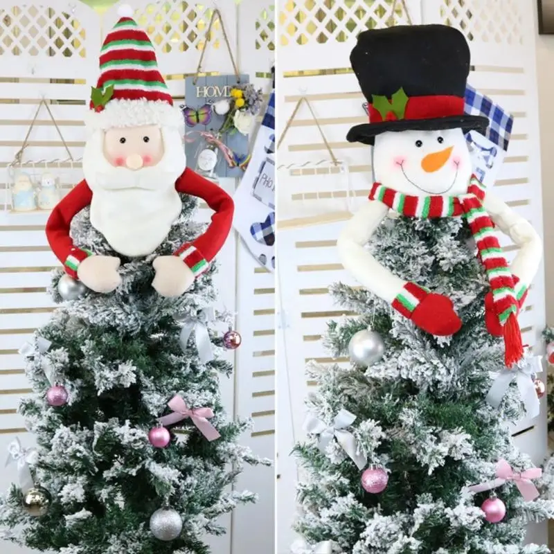 

Рождественская елка Топ Звезда Санта Клаус Снеговик украшения Рождественская елка шляпа кулон Счастливого Рождества украшения для дома