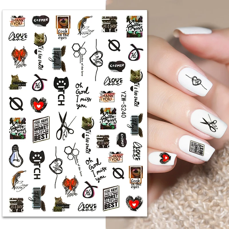 

1 лист наклеек для ногтей Pet Cat Design маникюр