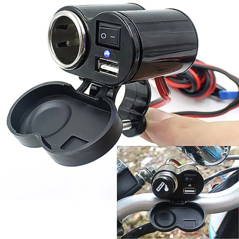 

Car Motorcycle Bike Waterproof Cigarette Lighter USB Power Charging Socket New