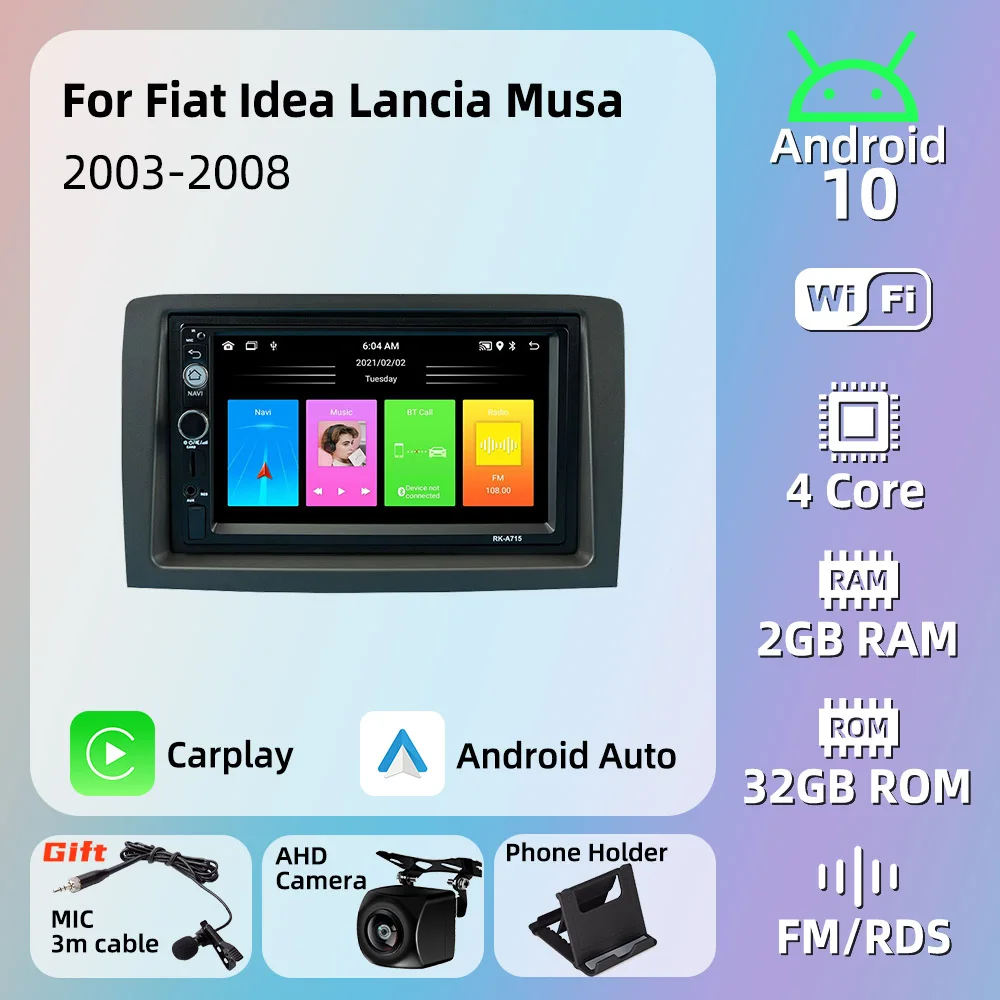 

Carplay Stereo for Fiat Idea Lancia Musa 2003-2008 2 Din Android Car Radio Multimedia Player Head Unit Autoradio GPS Navigation