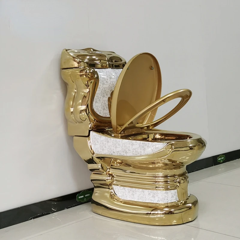 

Royal style custom decorative bathroom luxury gold toilets