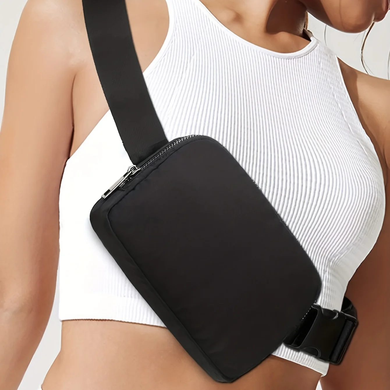 

Unisex Crossbody Chest Bag Fanny Pack Pouch 20.5cm*5cm*14cm Women Running Sports Bag Adjustable Length