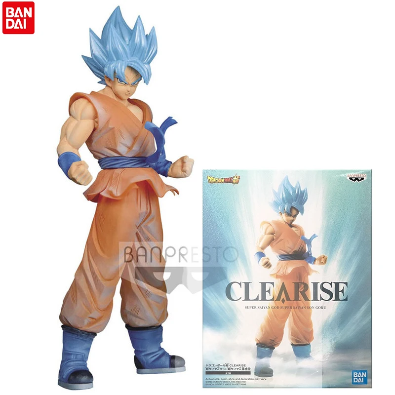 Bandai Dragon Ball Super Clearise Saiyan God Blue Goku PVC Anime Action Figure Toys Model Collection Gift Children