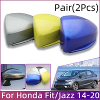 car accessories pair rearview mirror shell cover for honda jazz fit gk5 2014 2015 2016 2017 2018 2019 mirror housing with color