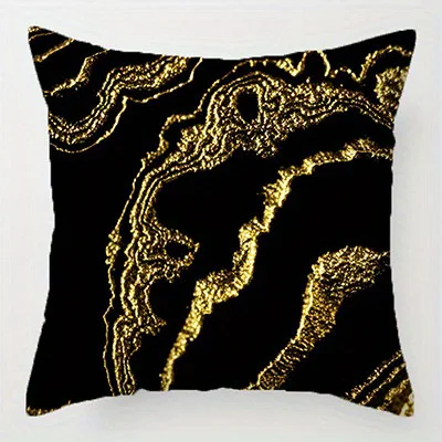 

Наволочки полиэстер велюр черные и золотые геометрический узор