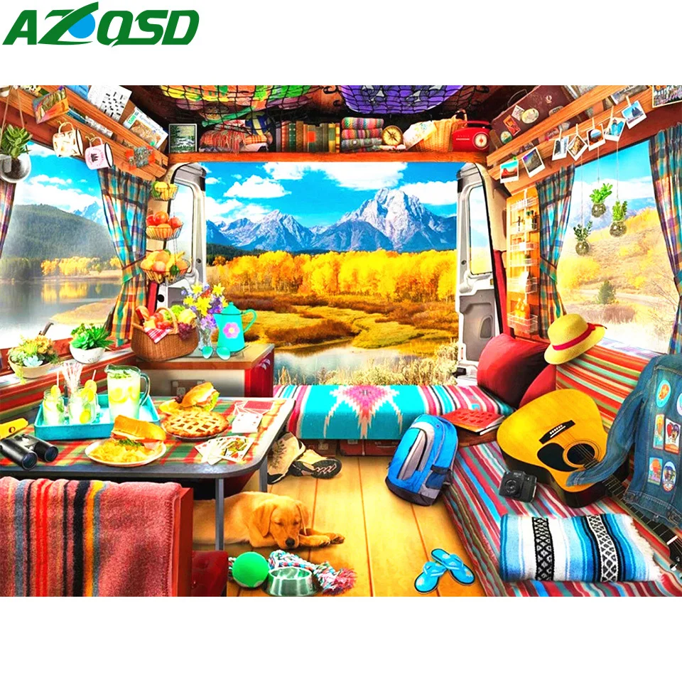 

AZQSD 5d Diamond Painting Landscape Mountain Mosaic Picture Of Rhinestones Diamond Embroidery Scenery Gift Cross Stitch Kits