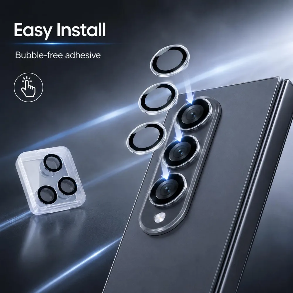 Фото Прозрачный защитный чехол для объектива камеры с коробкой для Samsung Galaxy Z Flip 8 Fold 8 Wide, ультрапрочное закаленное стекло, защитная пленка от царапин. №5