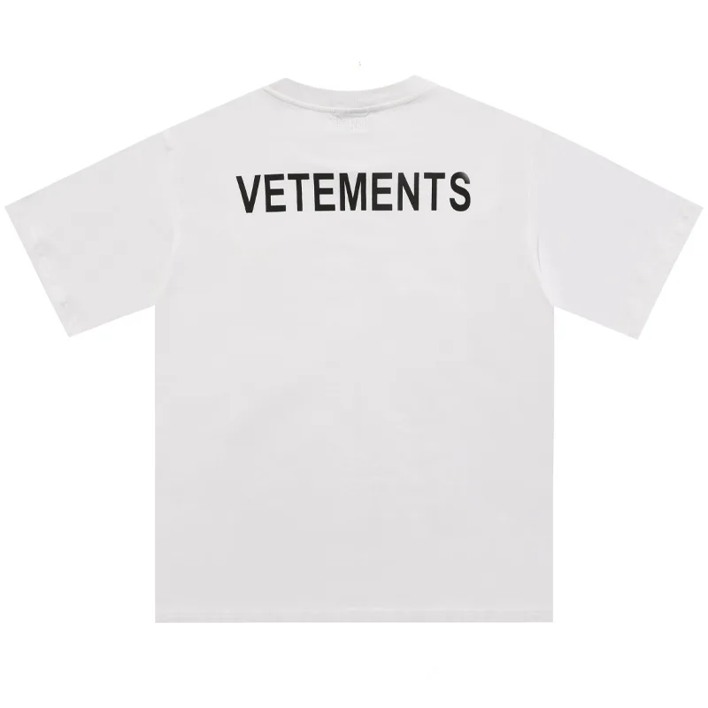 VETEMENTS High Street Classic Minimalist Letters Print Graphic T Shirts Men's Women's Short Sleeve T-Shirt Tops